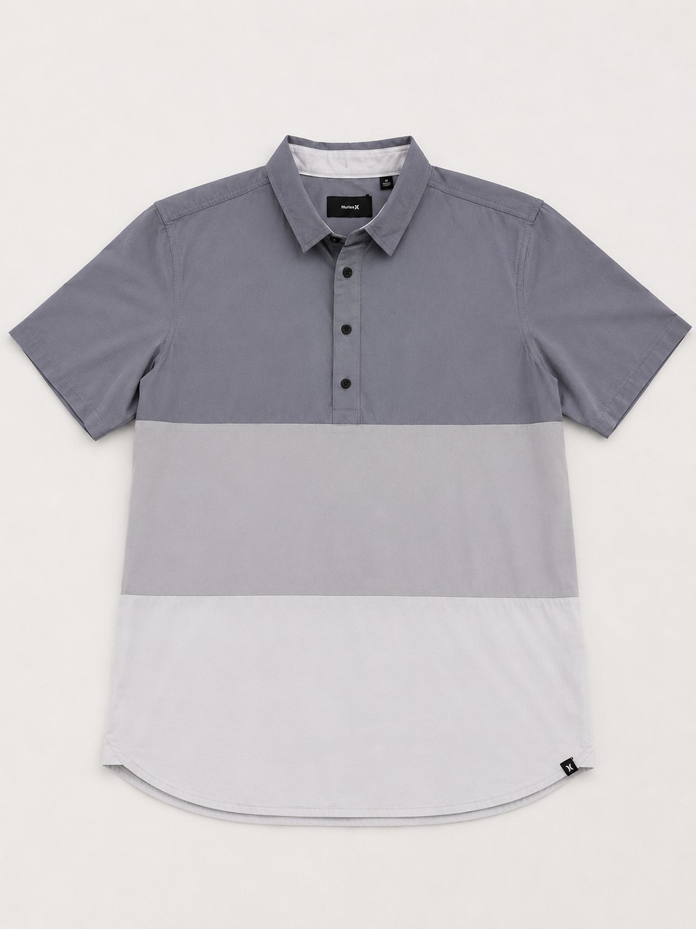 Hurley Men's Three-Tone Gray Colorblock Polo